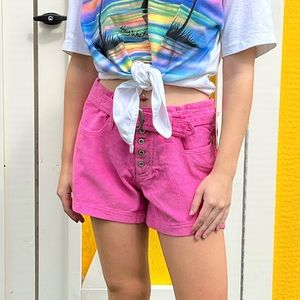 Vintage y2k Barbie pink new old stock low rise corduroy shorts size 4